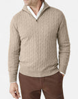 MARANO | Men’s Zipper Sweater – Classic Cable Heritage