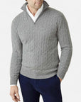 MARANO | Men’s Zipper Sweater – Classic Cable Heritage