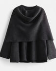 MARANO | Women’s Asymmetric Jacket – Refined Scarf Detail Elegance