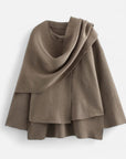 MARANO | Women’s Asymmetric Jacket – Refined Scarf Detail Elegance
