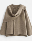 MARANO | Women’s Asymmetric Jacket – Refined Scarf Detail Elegance