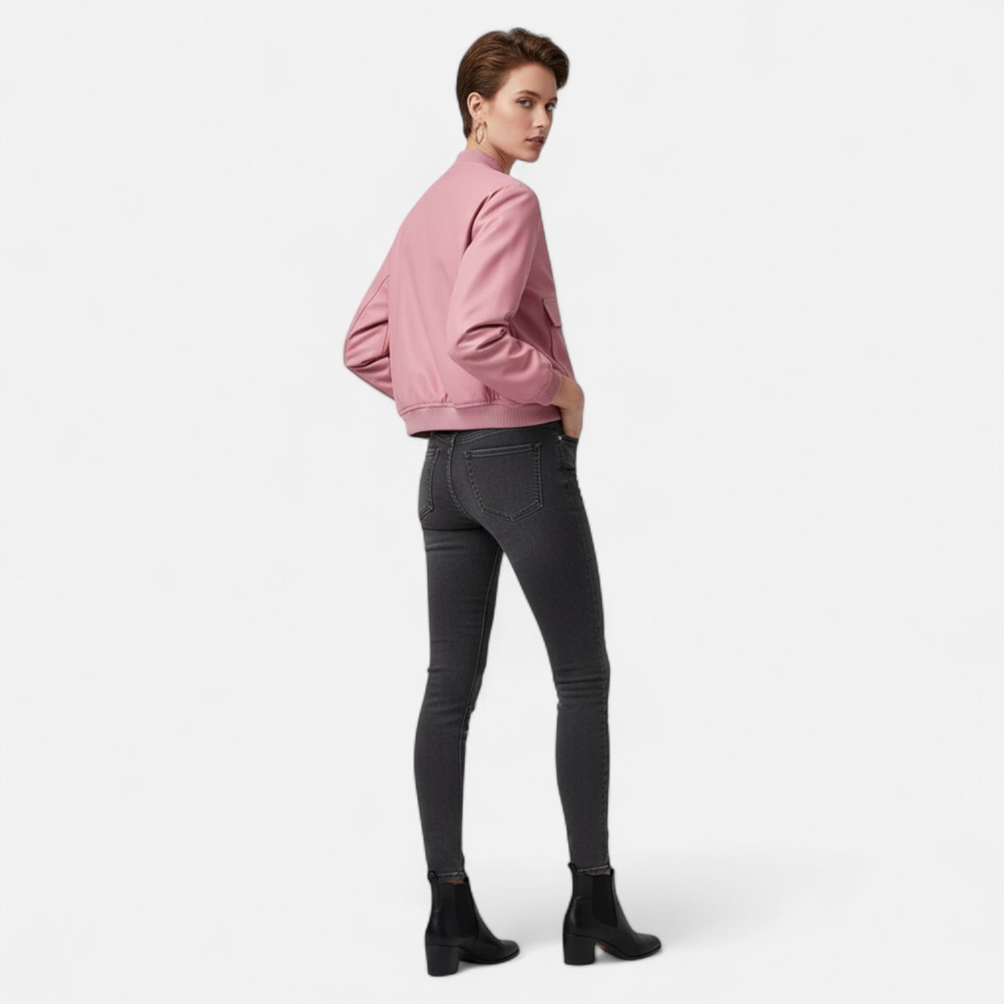 MARANO | Women’s Bomber Jacket – Timeless Minimalist Elegance