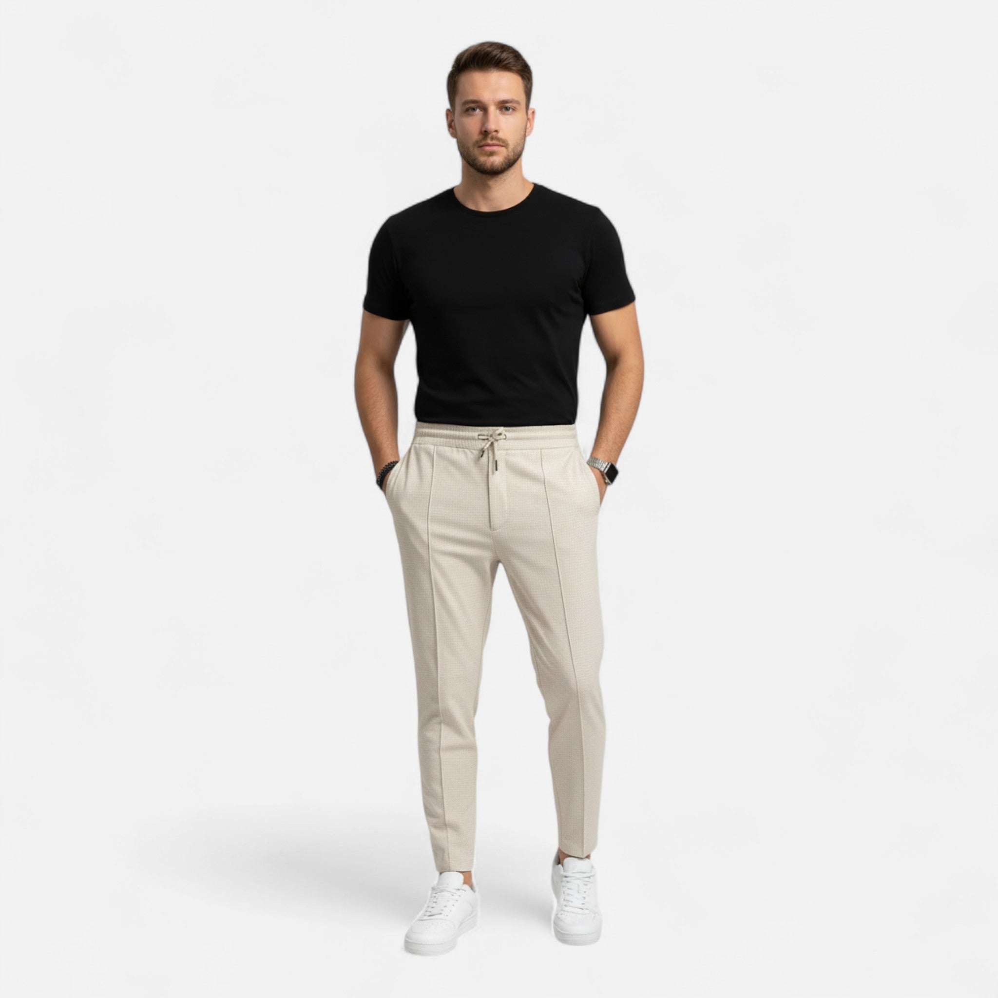 MARANO | Men’s Knit Trousers – Refined Waffle Texture