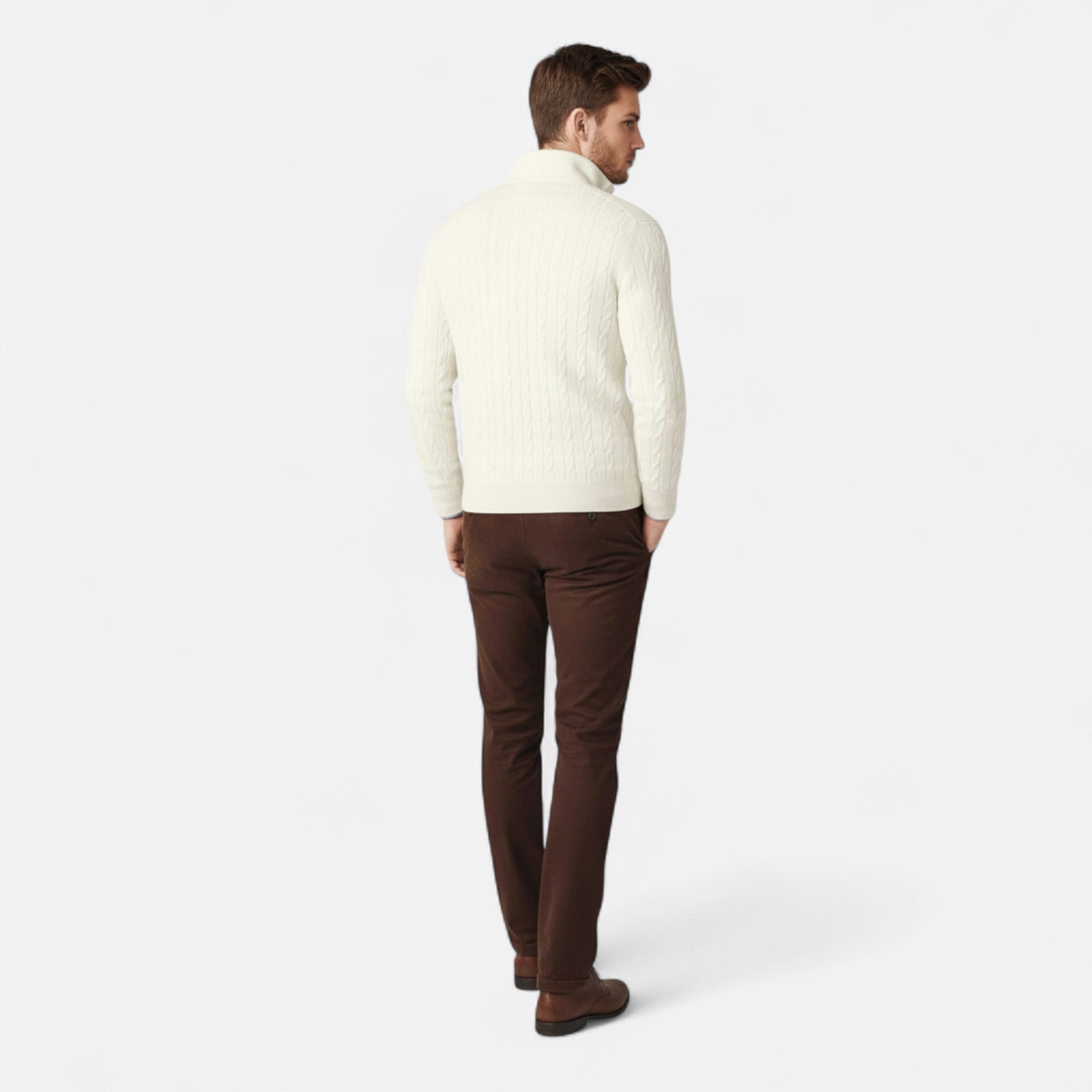 MARANO | Men’s Zipper Sweater – Classic Cable Heritage