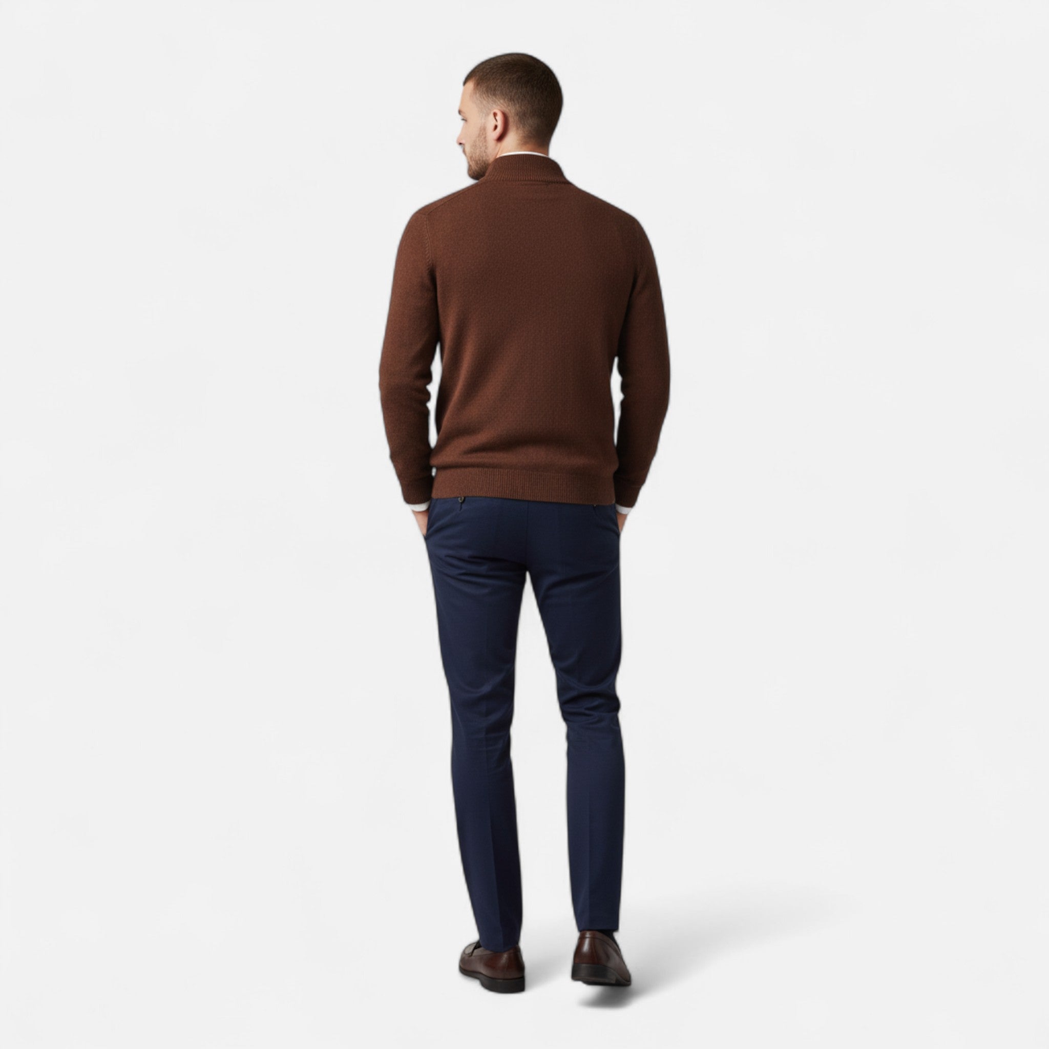 MARANO | Men’s Half-Zip Sweater – 100% Cashmere Elegance