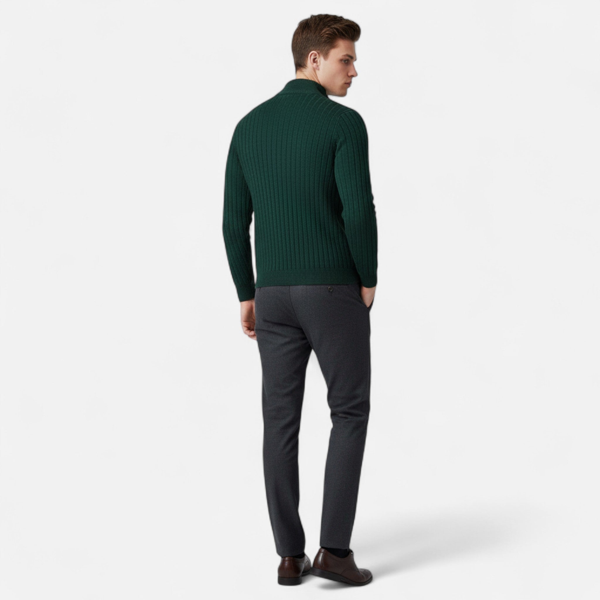 MARANO | Men’s Knit Sweater – Classic Half-Zip Sophistication